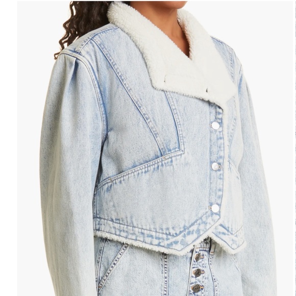 NWT $428 VERONICA BEARD Neena Fleece Lined Denim Jacket in XL and L! - Picture 3 of 7